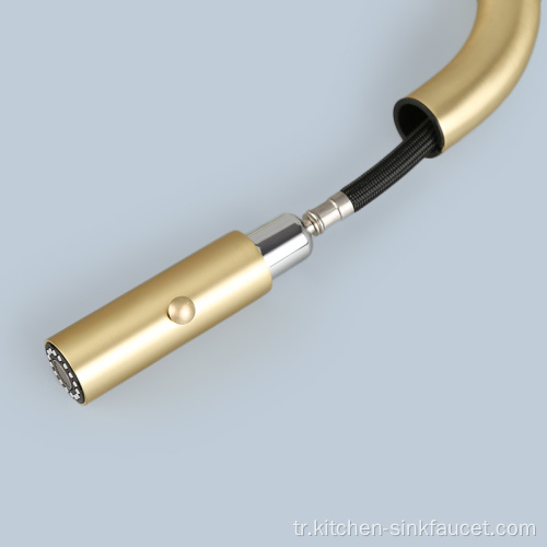 Lavabo lavabo anahtarı kolu altın teleskopik musluk